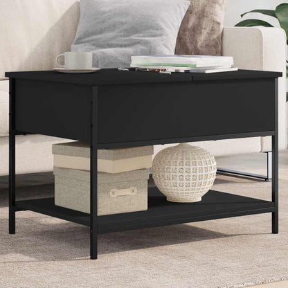 Tavolino da Salotto Nero 70x50x50cm Legno Multistrato Metallo | homemem39