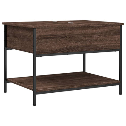 Tavolino Salotto Rovere Marrone 70x50x50cm Multistrato Metallo | homemem39