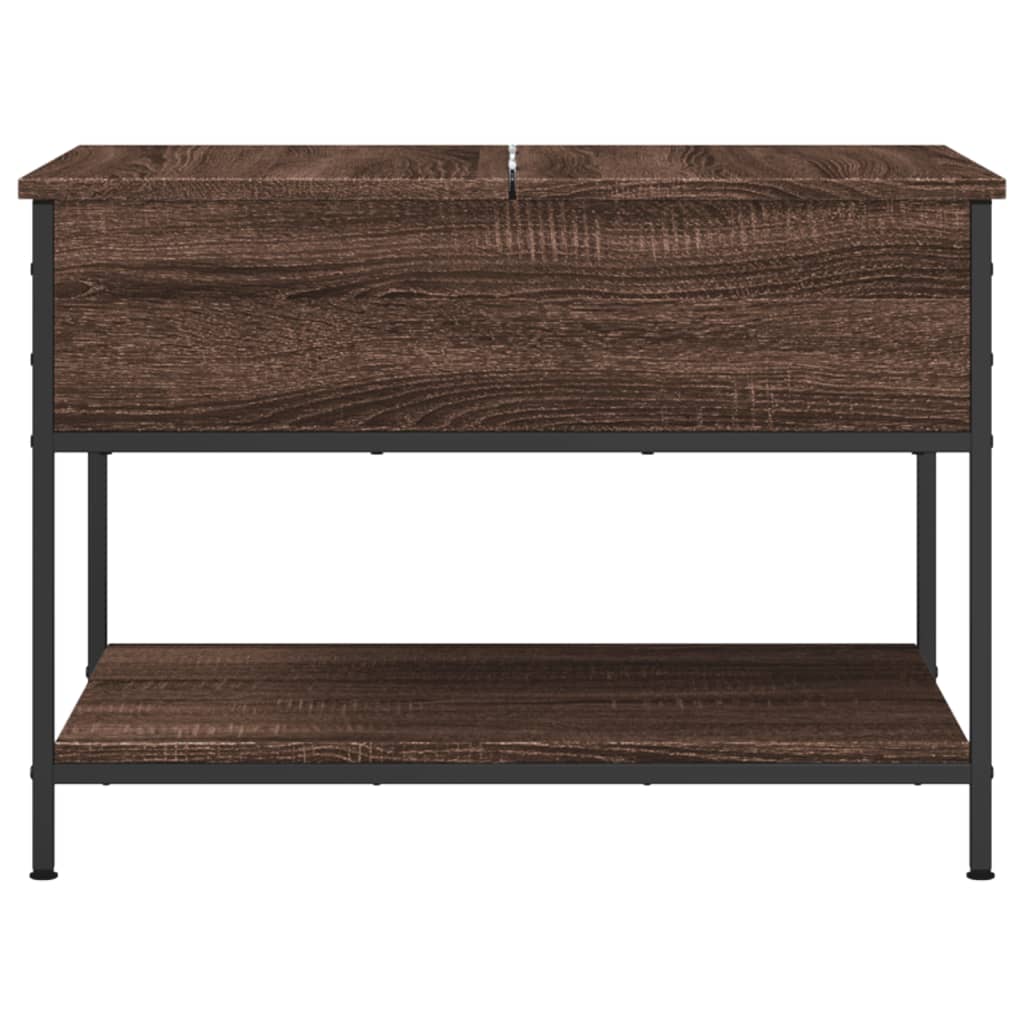 Tavolino Salotto Rovere Marrone 70x50x50cm Multistrato Metallo | homemem39