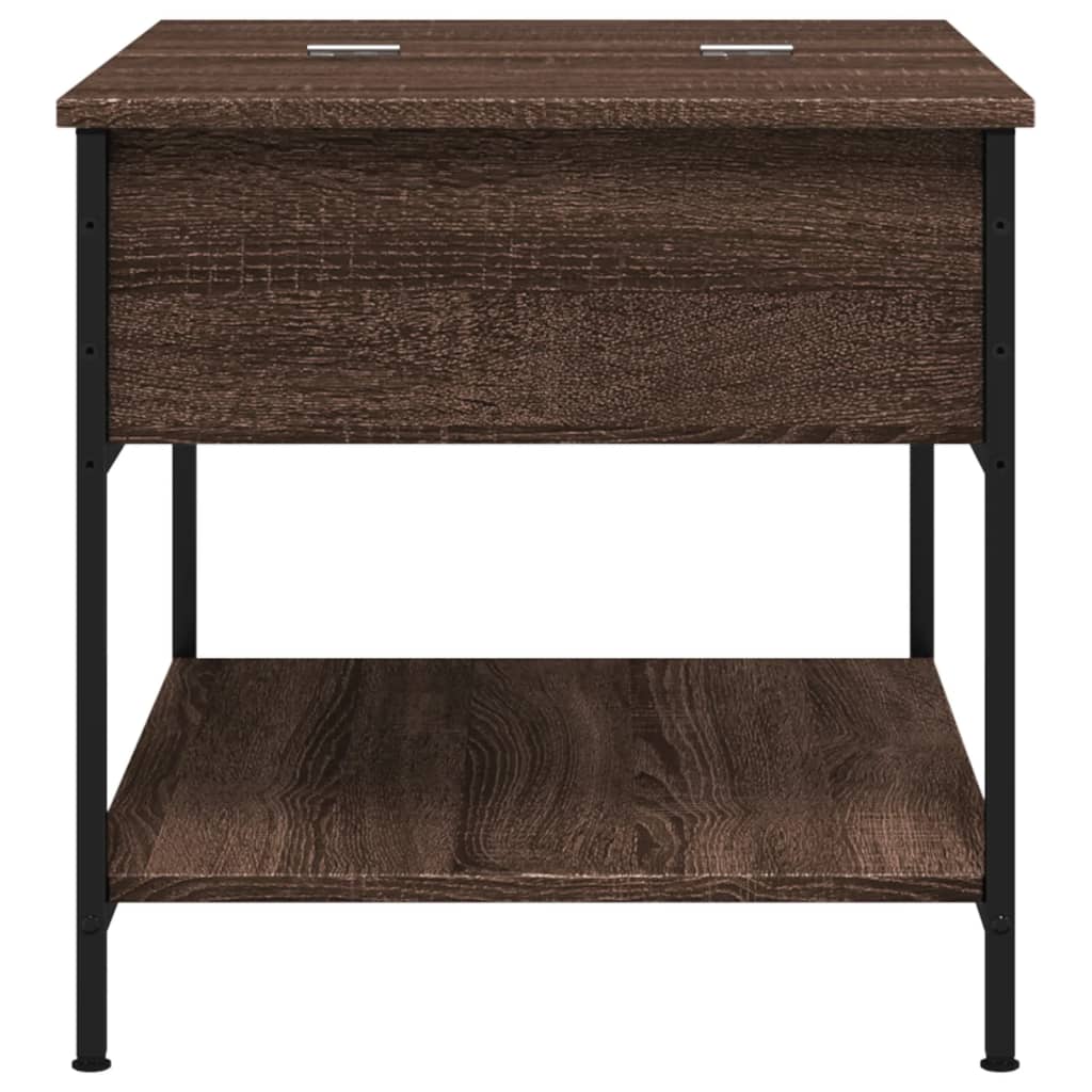 Tavolino Salotto Rovere Marrone 70x50x50cm Multistrato Metallo | homemem39