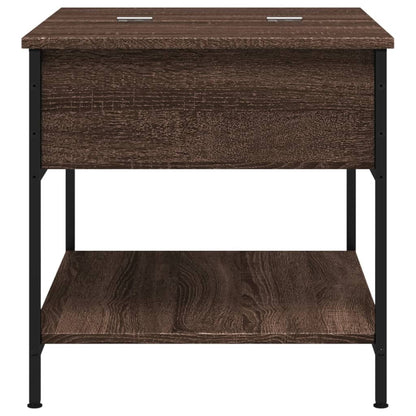 Tavolino Salotto Rovere Marrone 70x50x50cm Multistrato Metallo
