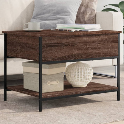 Tavolino Salotto Rovere Marrone 70x50x50cm Multistrato Metallo | homemem39