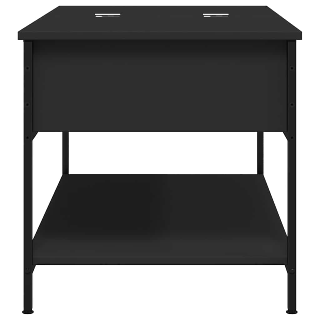Tavolino da Salotto Nero 100x50x50cm Legno Multistrato Metallo