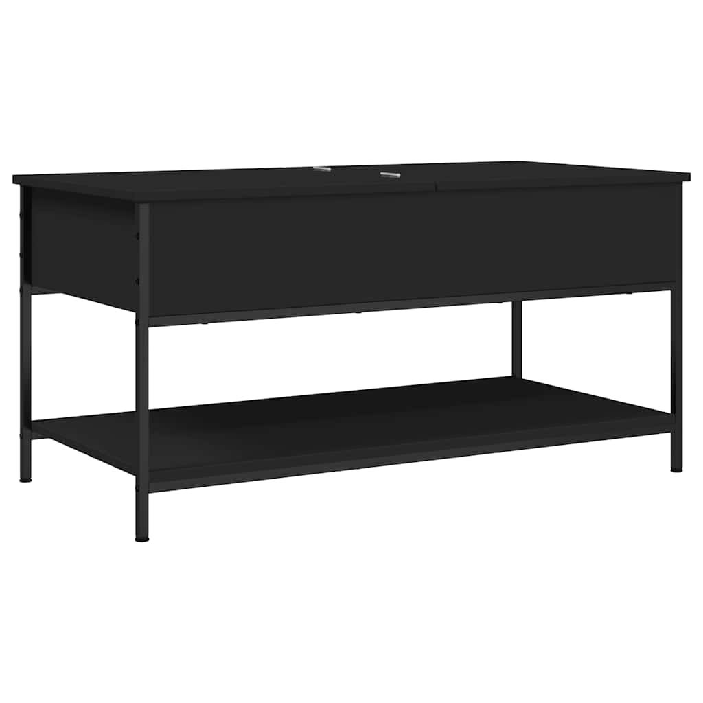 Tavolino da Salotto Nero 100x50x50cm Legno Multistrato Metallo