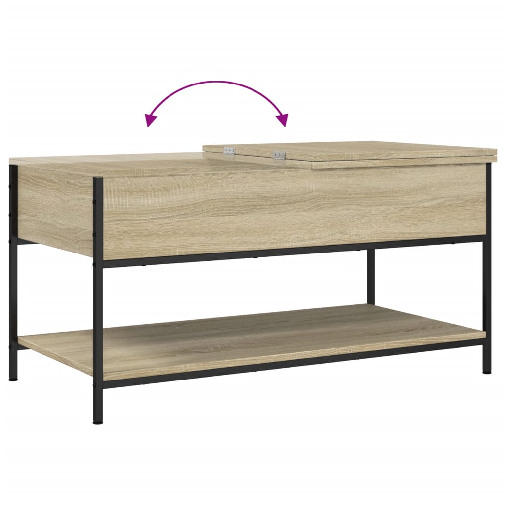 Tavolino Salotto Rovere Sonoma 100x50x50 cm Multistrato Metallo | homemem39