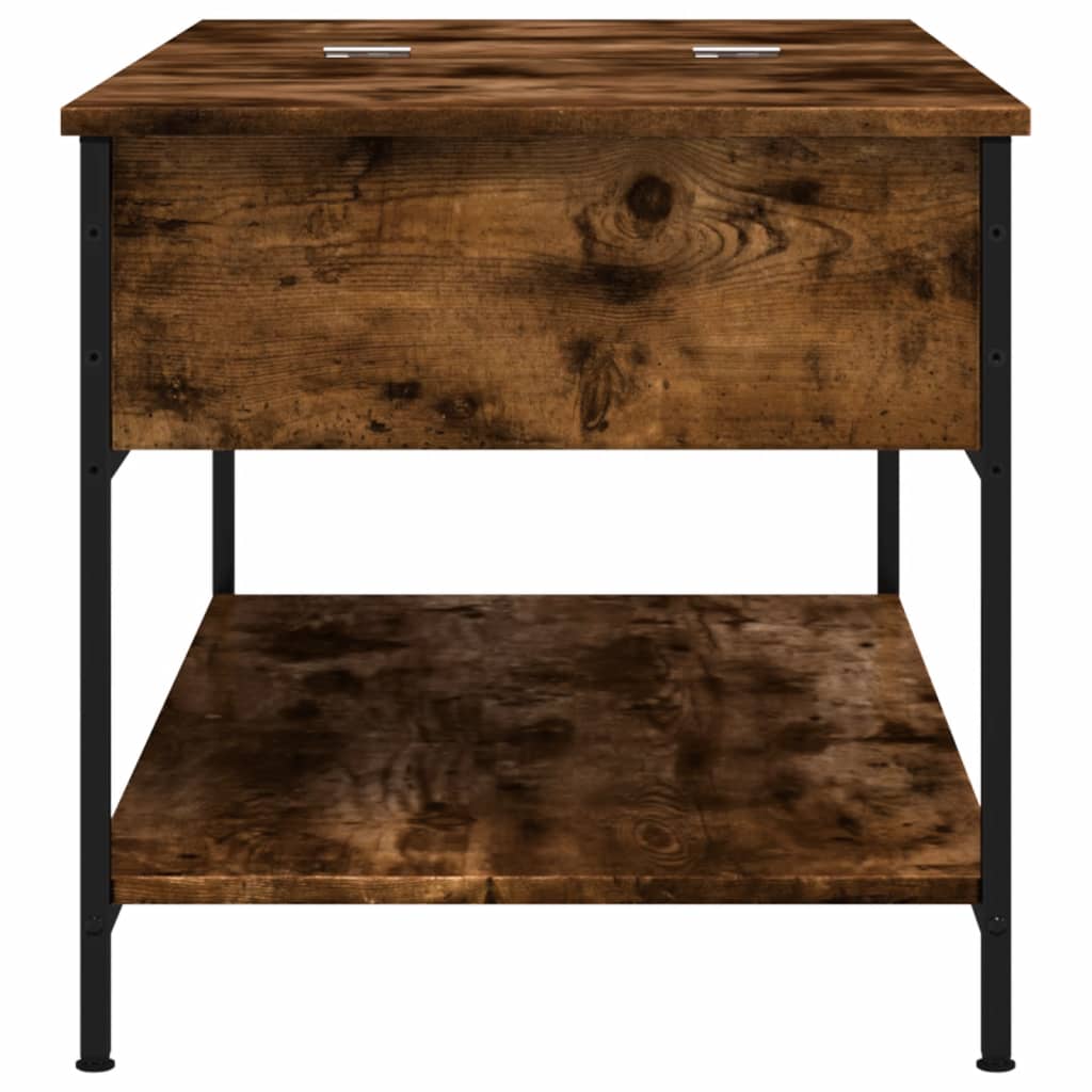 Tavolino Salotto Rovere Fumo 100x50x50 cm Multistrato e Metallo | homemem39
