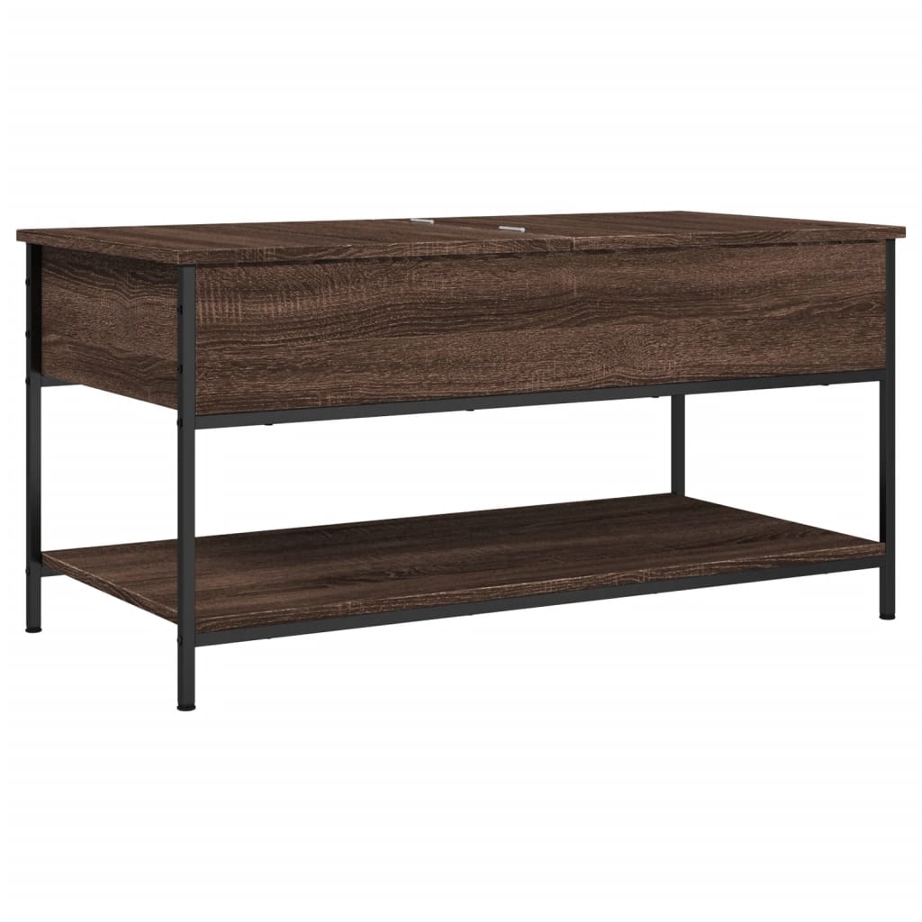 Tavolino Salotto Rovere Marrone 100x50x50cm Multistrato Metallo | homemem39