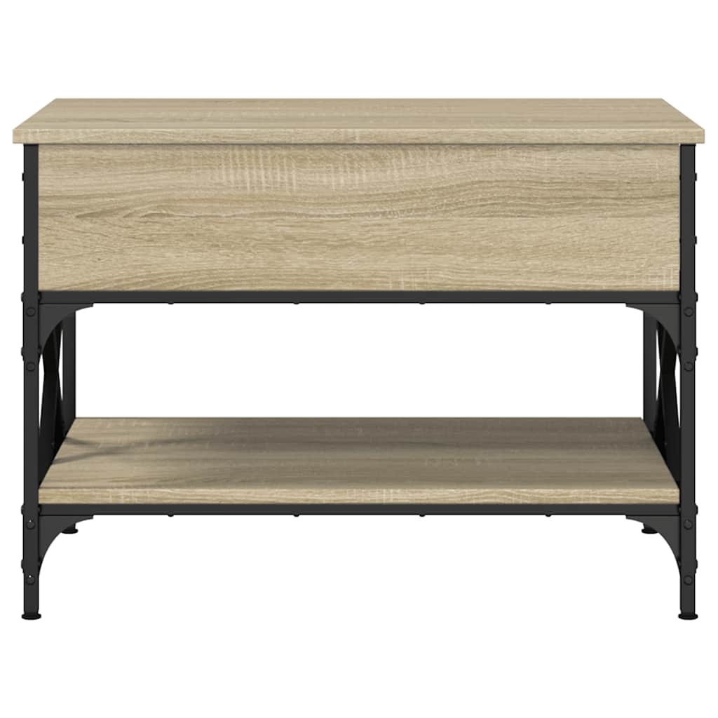 Tavolino Salotto Rovere Sonoma 70x50x50 cm Multistrato Metallo | homemem39