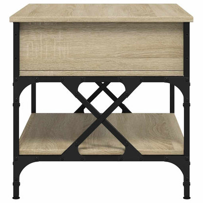 Tavolino Salotto Rovere Sonoma 70x50x50 cm Multistrato Metallo | homemem39