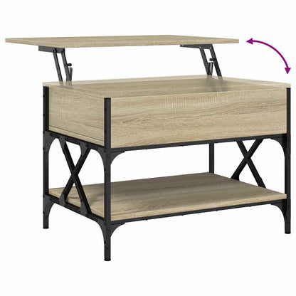 Tavolino Salotto Rovere Sonoma 70x50x50 cm Multistrato Metallo | homemem39