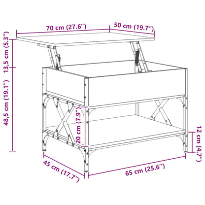Tavolino Salotto Rovere Sonoma 70x50x50 cm Multistrato Metallo | homemem39