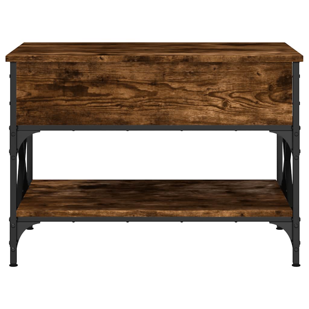 Tavolino Salotto Rovere Fumo 70x50x50 cm Multistrato e Metallo | homemem39