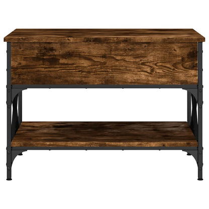Tavolino Salotto Rovere Fumo 70x50x50 cm Multistrato e Metallo | homemem39