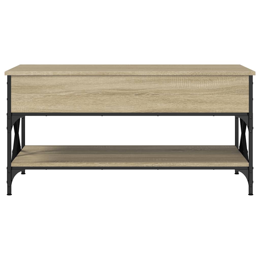 Tavolino Salotto Rovere Sonoma 100x50x50 cm Multistrato Metallo | homemem39