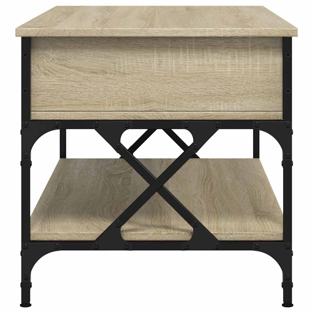Tavolino Salotto Rovere Sonoma 100x50x50 cm Multistrato Metallo | homemem39