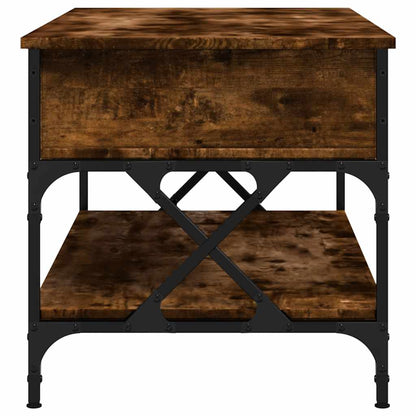 Tavolino Salotto Rovere Fumo 100x50x50 cm Multistrato e Metallo | homemem39