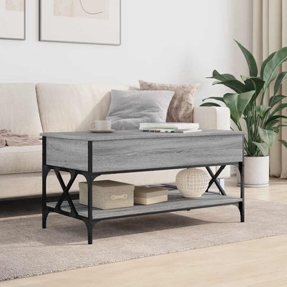 Tavolino Salotto Grigio Sonoma 100x50x50 cm Multistrato Metallo | homemem39