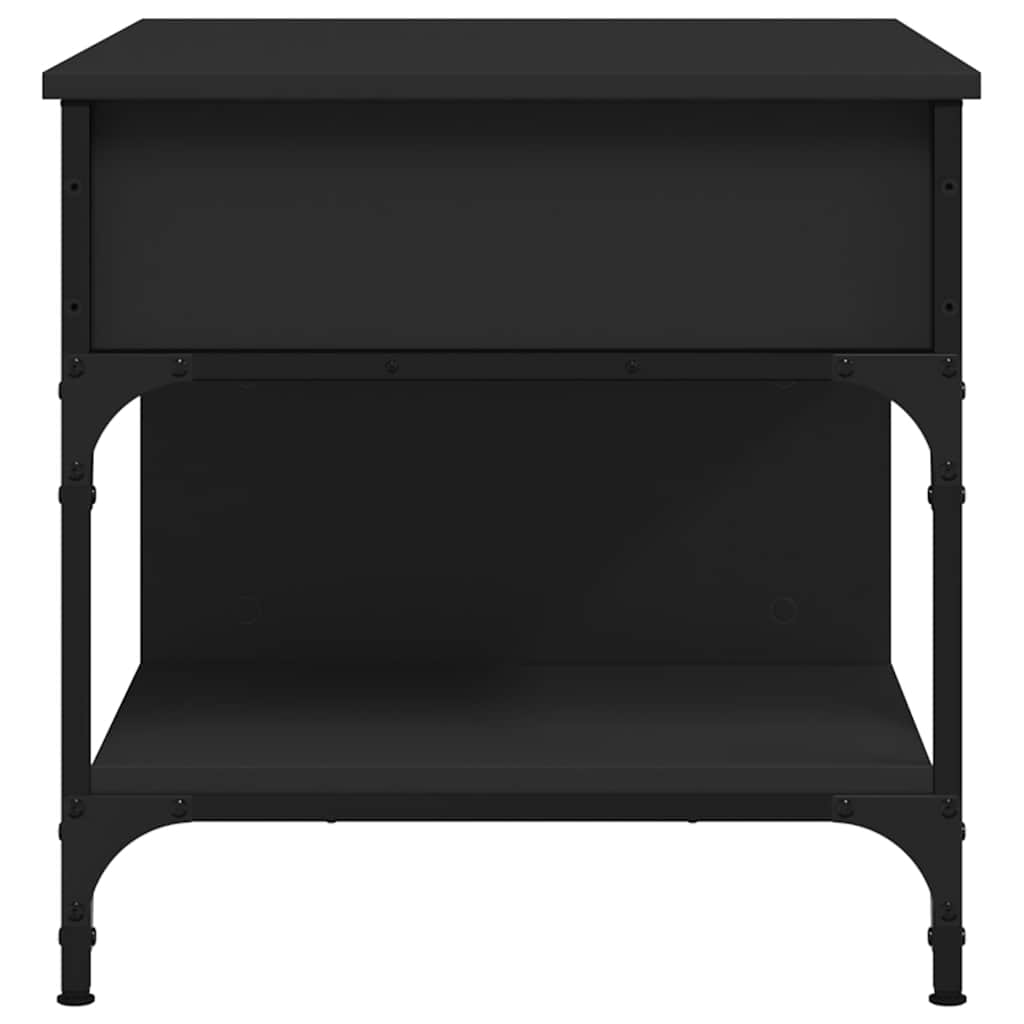 Tavolino da Salotto Nero 70x50x50cm Legno Multistrato Metallo | homemem39