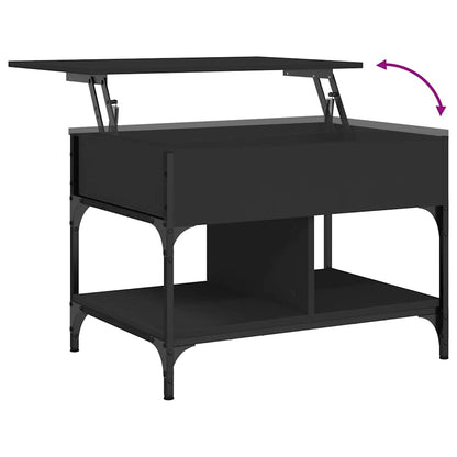 Tavolino da Salotto Nero 70x50x50cm Legno Multistrato Metallo