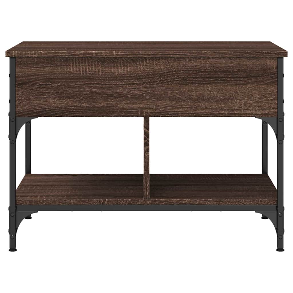 Tavolino Salotto Rovere Marrone 70x50x50cm Multistrato Metallo | homemem39
