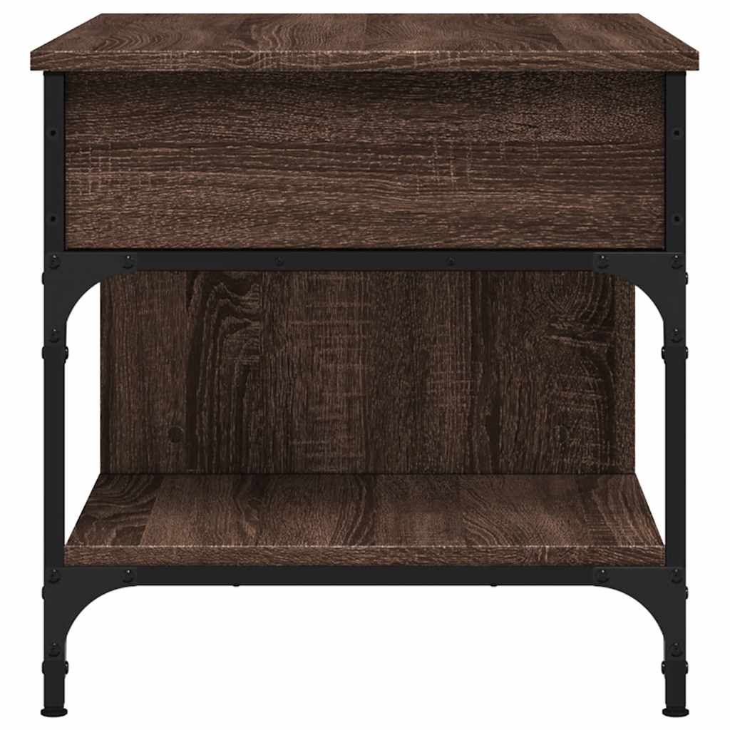 Tavolino Salotto Rovere Marrone 70x50x50cm Multistrato Metallo | homemem39