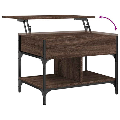 Tavolino Salotto Rovere Marrone 70x50x50cm Multistrato Metallo | homemem39