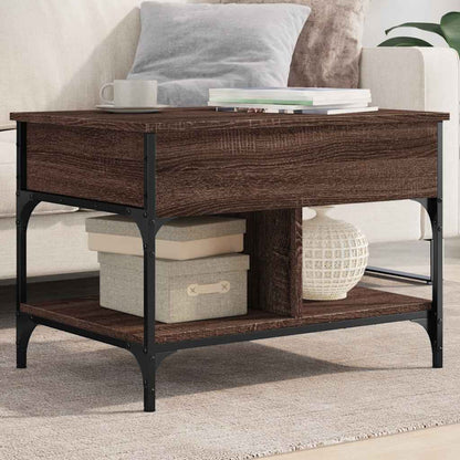 Tavolino Salotto Rovere Marrone 70x50x50cm Multistrato Metallo | homemem39