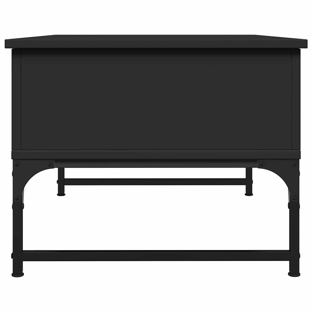Tavolino da Salotto Nero 70x50x40 cm Legno Multistrato Metallo | homemem39