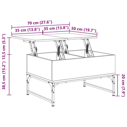 Tavolino da Salotto Nero 70x50x40 cm Legno Multistrato Metallo | homemem39