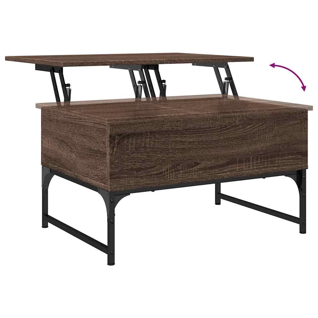 Tavolino Salotto Rovere Marrone 70x50x40cm Multistrato Metallo | homemem39