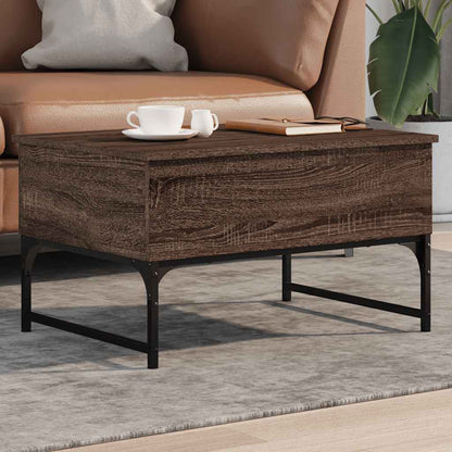 Tavolino Salotto Rovere Marrone 70x50x40cm Multistrato Metallo | homemem39