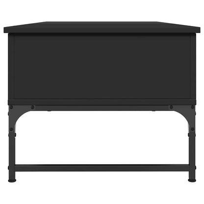 Tavolino Salotto Nero 100x50x40 cm Legno Multistrato e Metallo | homemem39