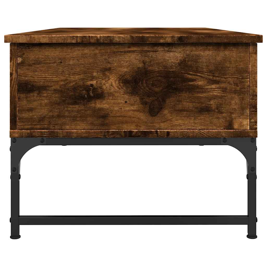 Tavolino Salotto Rovere Fumo 100x50x40cm Multistrato e Metallo | homemem39