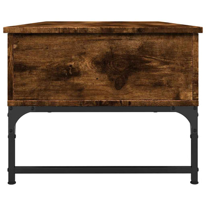 Tavolino Salotto Rovere Fumo 100x50x40cm Multistrato e Metallo | homemem39