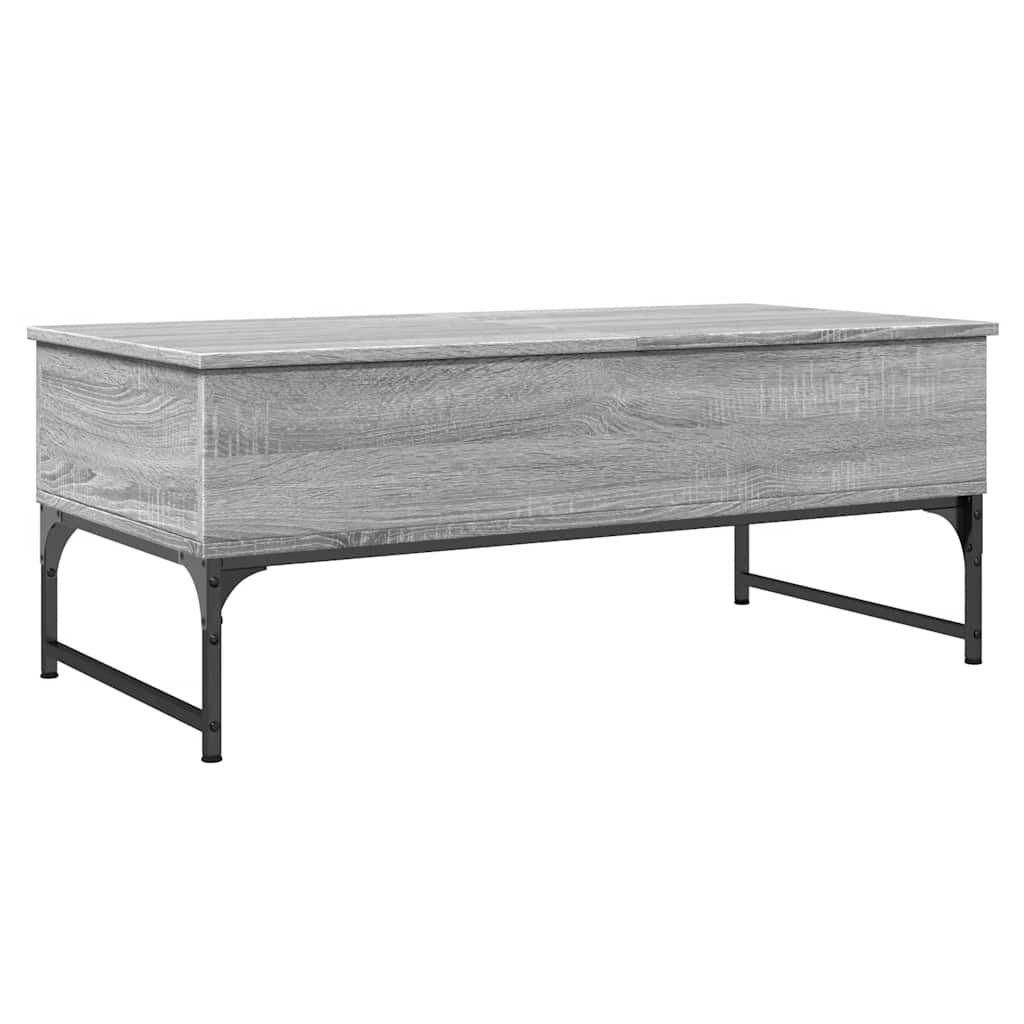 Tavolino Salotto Grigio Sonoma 100x50x40cm Multistrato Metallo | homemem39