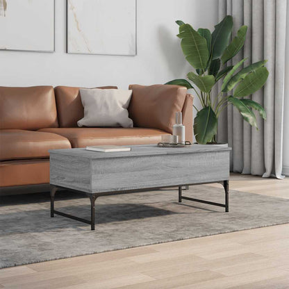 Tavolino Salotto Grigio Sonoma 100x50x40cm Multistrato Metallo | homemem39