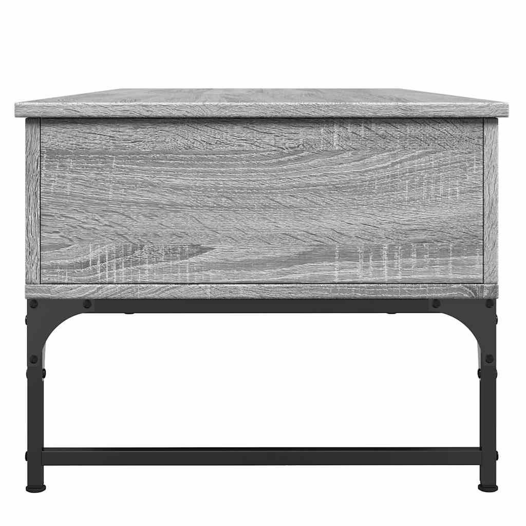 Tavolino Salotto Grigio Sonoma 100x50x40cm Multistrato Metallo | homemem39