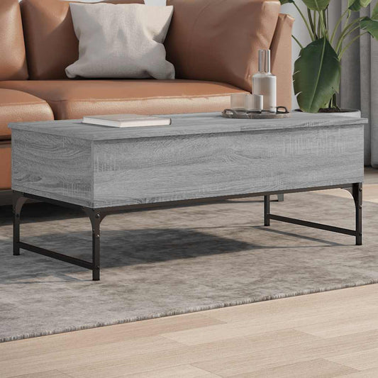 Tavolino Salotto Grigio Sonoma 100x50x40cm Multistrato Metallo | homemem39