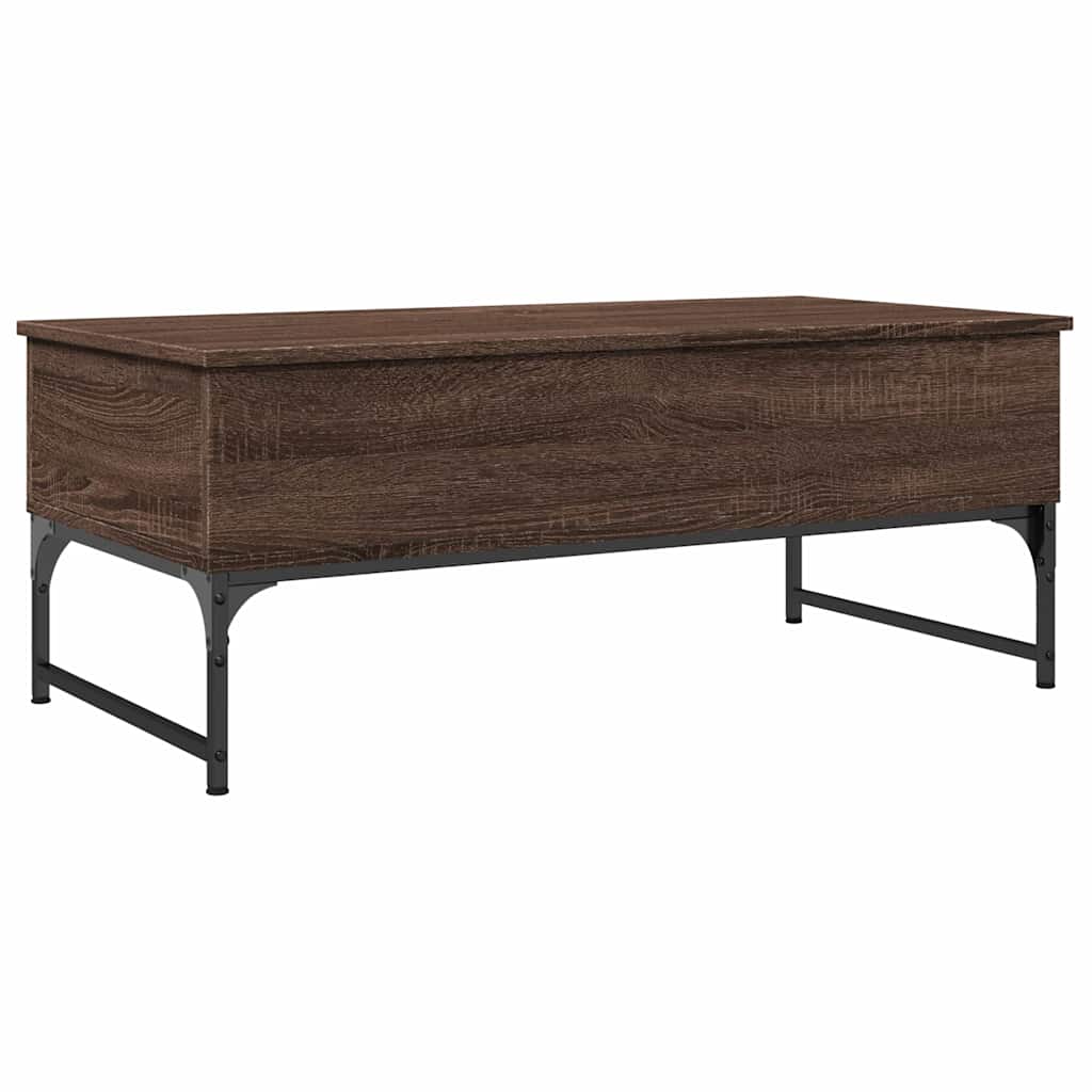 Tavolino Salotto Rovere Marrone 100x50x40cm Multistrato Metallo | homemem39