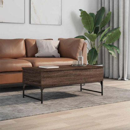 Tavolino Salotto Rovere Marrone 100x50x40cm Multistrato Metallo | homemem39