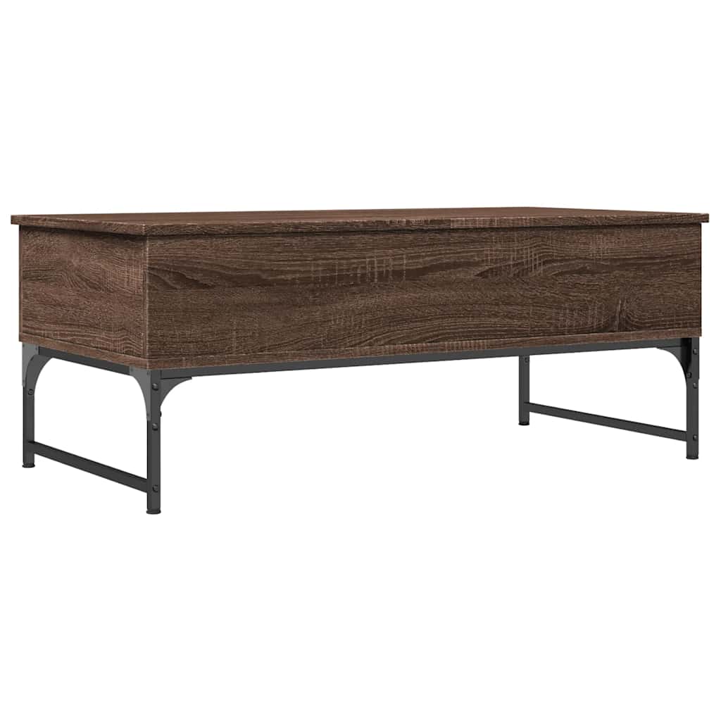 Tavolino Salotto Rovere Marrone 100x50x40cm Multistrato Metallo | homemem39