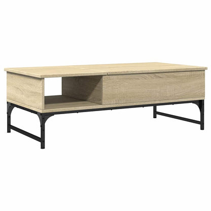Tavolino Salotto Rovere Sonoma 100x50x35 cm Multistrato Metallo | homemem39