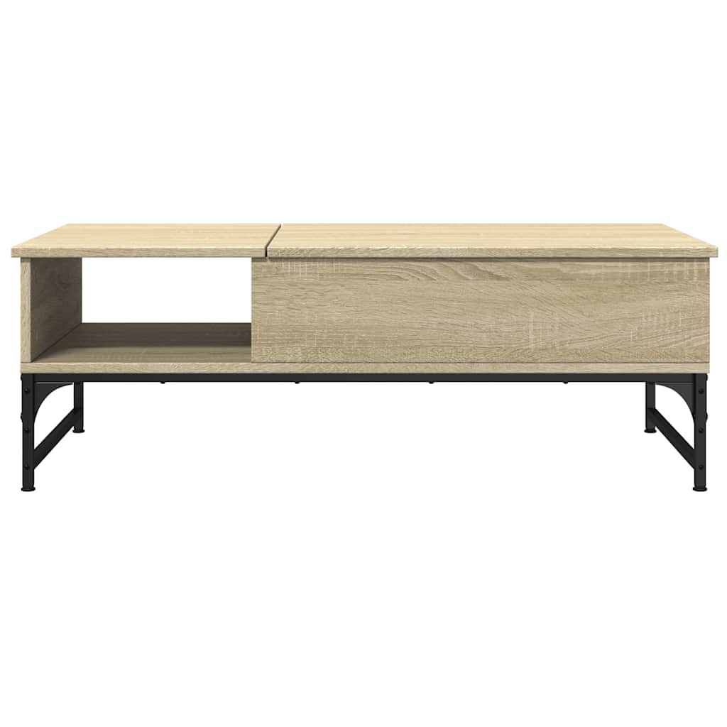 Tavolino Salotto Rovere Sonoma 100x50x35 cm Multistrato Metallo | homemem39