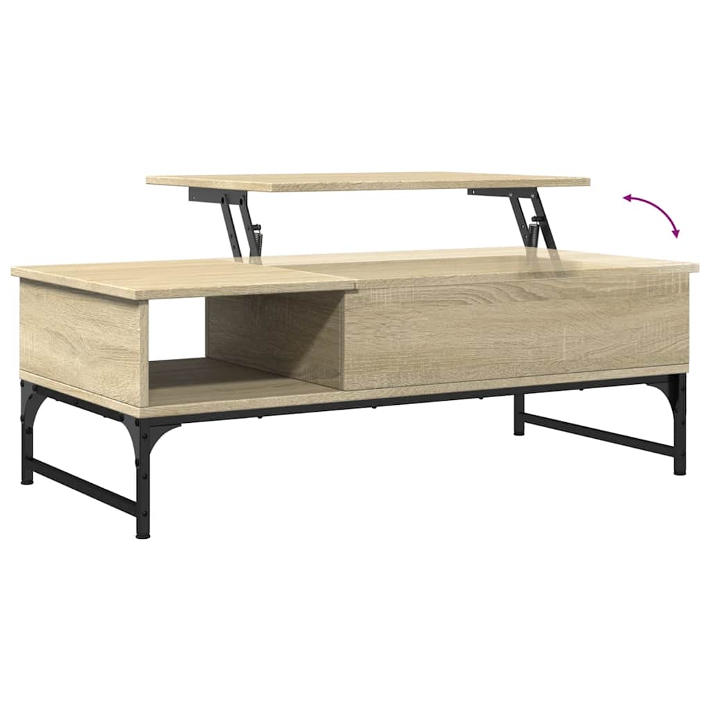 Tavolino Salotto Rovere Sonoma 100x50x35 cm Multistrato Metallo | homemem39