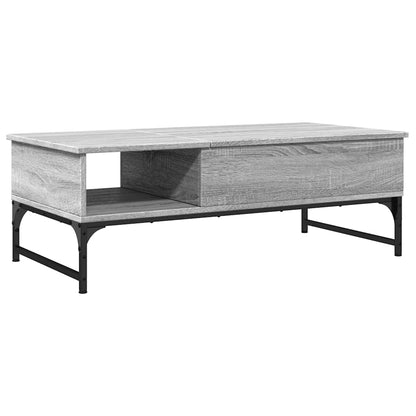 Tavolino Salotto Grigio Sonoma 100x50x35cm Multistrato Metallo | homemem39