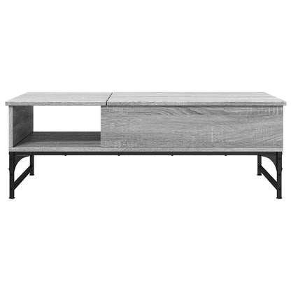 Tavolino Salotto Grigio Sonoma 100x50x35cm Multistrato Metallo | homemem39