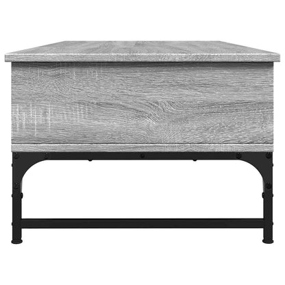 Tavolino Salotto Grigio Sonoma 100x50x35cm Multistrato Metallo | homemem39