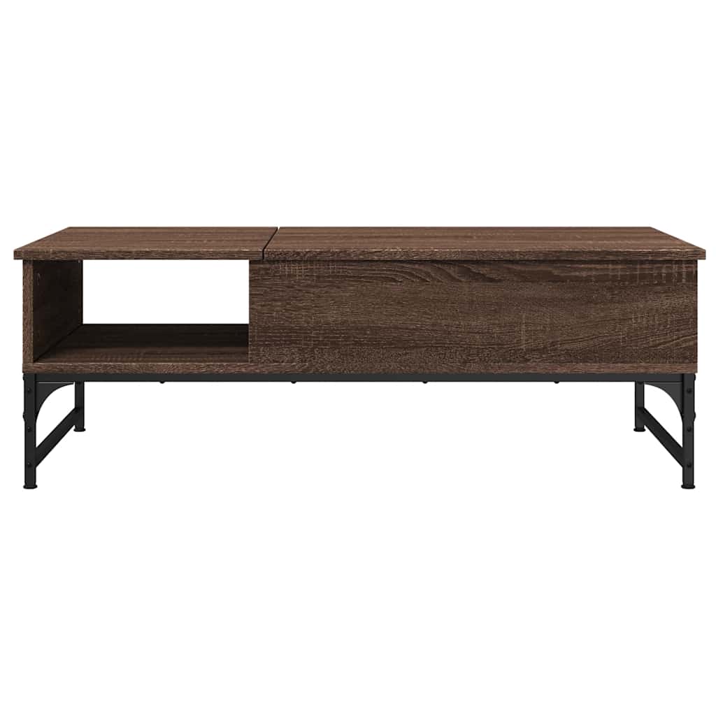 Tavolino Salotto Rovere Marrone 100x50x35cm Multistrato Metallo | homemem39