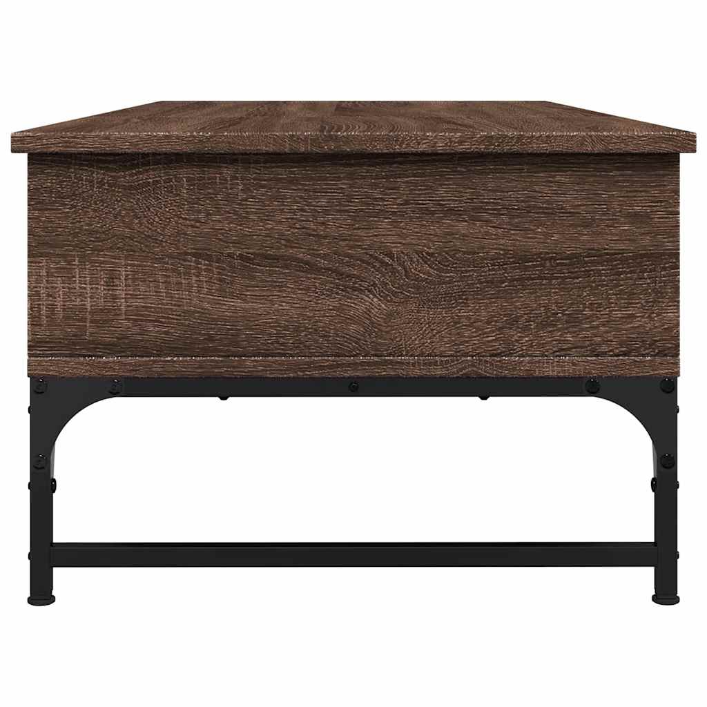 Tavolino Salotto Rovere Marrone 100x50x35cm Multistrato Metallo | homemem39