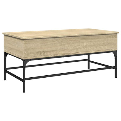 Tavolino Rovere Sonoma 100x50x45 cm Legno Multistrato e Metallo | homemem39
